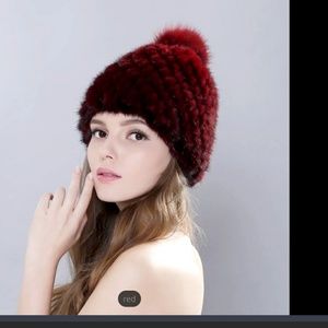 NWT Real Mink Hat and Scarf Set